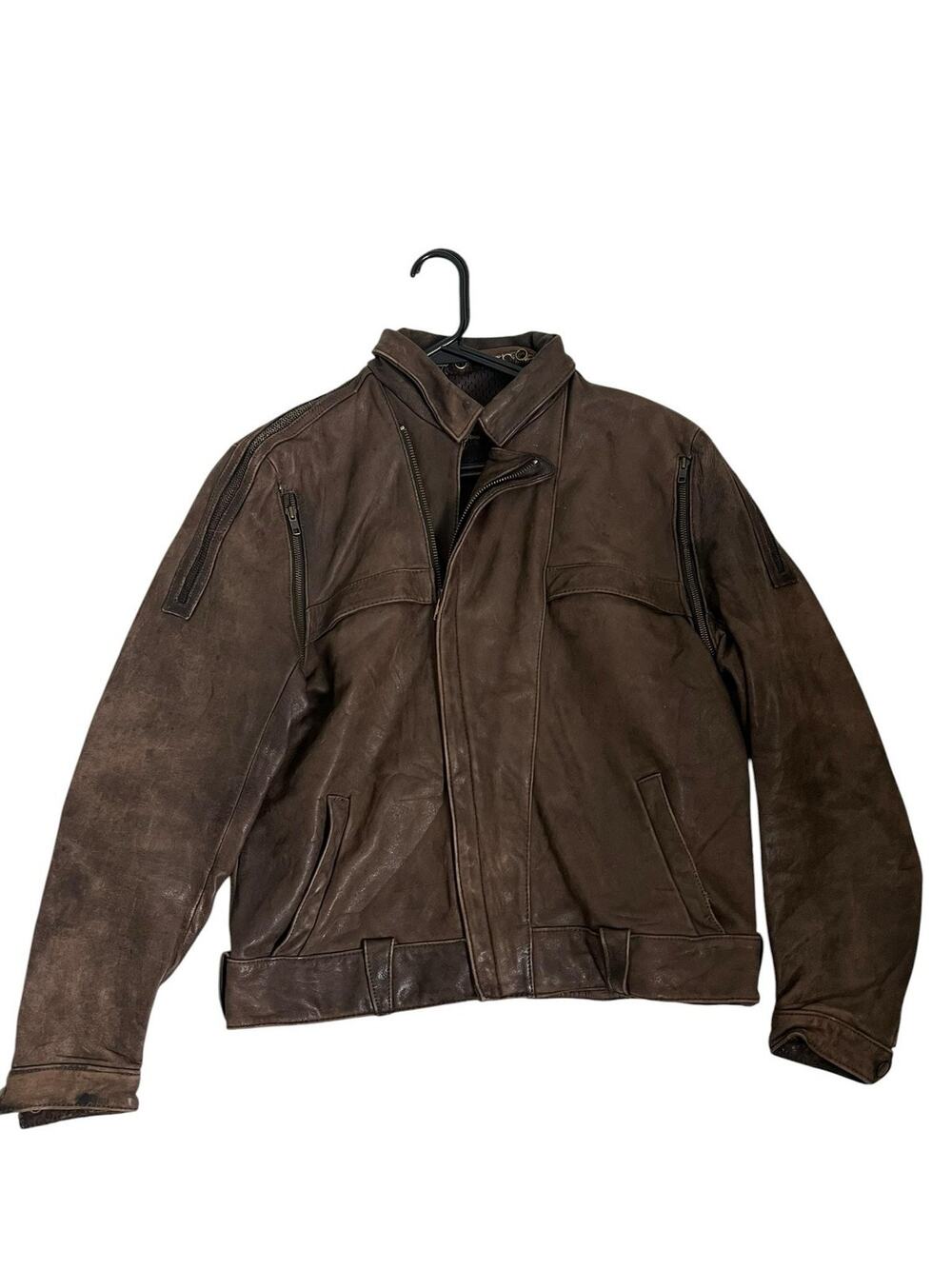 Vintage Hein Gericke Yamaha Leather Motorcycle Jacket 42 Brown Biker Moto Bomber
